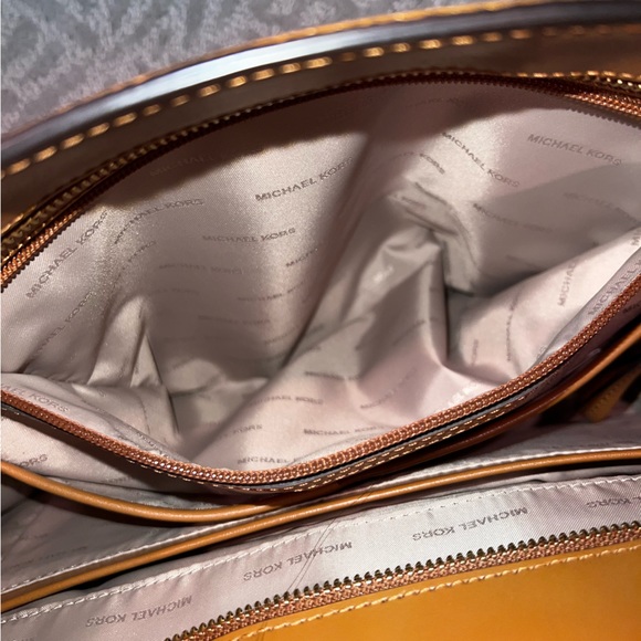 Michael Kors Chestnut Leather Shoulder Tote - Picture 8 of 13